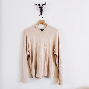 Massimo Dutti Men's Beige Hoodie Size Large